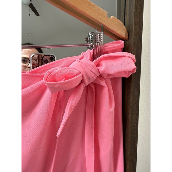 Good American Pink Mesh Tie Wrap Sarong Skirt Swim Cover Up Women's Size 0-4 - Picture 3 of 4